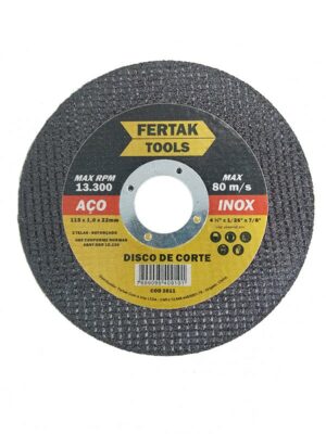 disco de corte para ferro inox tools fertak 4.1 2 115x1.0x22mm