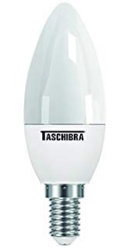 lampada vela led taschibra tvl25 3.1w 3000k e 14 leitosa 1
