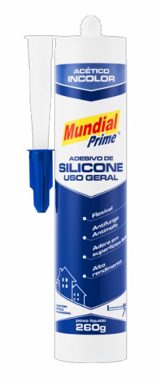 silicone acetico uso geral incolor 260g mundial prime
